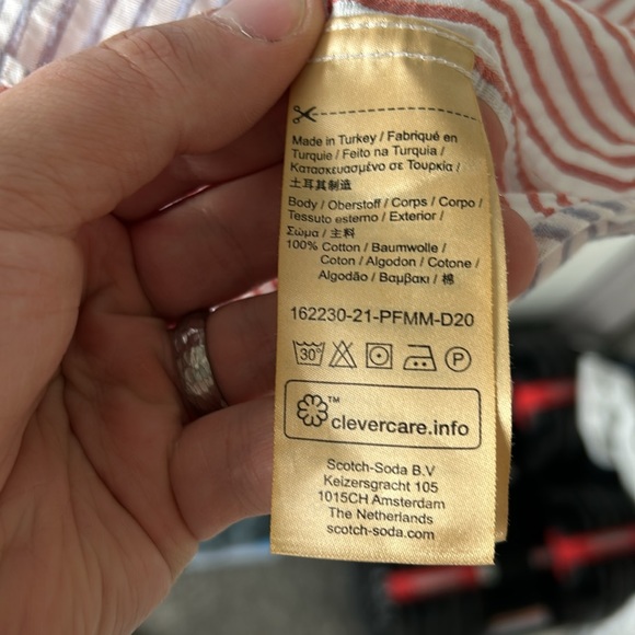 Men’s Scotch & Soda Striped Soft Oxford Cotton Button-Down Casual Shirt - Medium - Picture 6 of 7